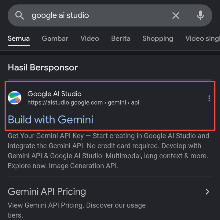 Open Google AI Studio